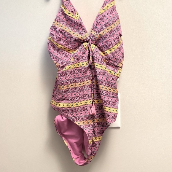 JESSICA SIMPSON Shine Bright Lace-up One Piece Swim Swimsuit swimwear M - Picture 7 of 9